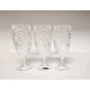 Godinger Shannon Set Of 3 Dublin 14 oz Crystal Footed Water/ Iced Tea Goblets